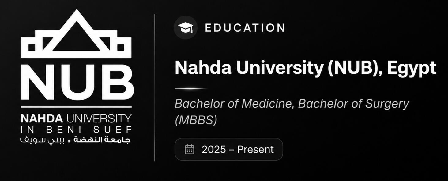 Fadi Sidik education background at Nahda University Bachelor of Medicine Student at Nahda University